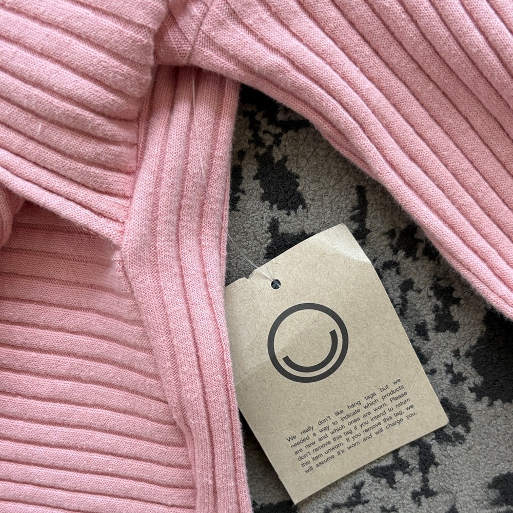For Days• Pink Ribbed Wrap Sweater - Picture 5 of 7
